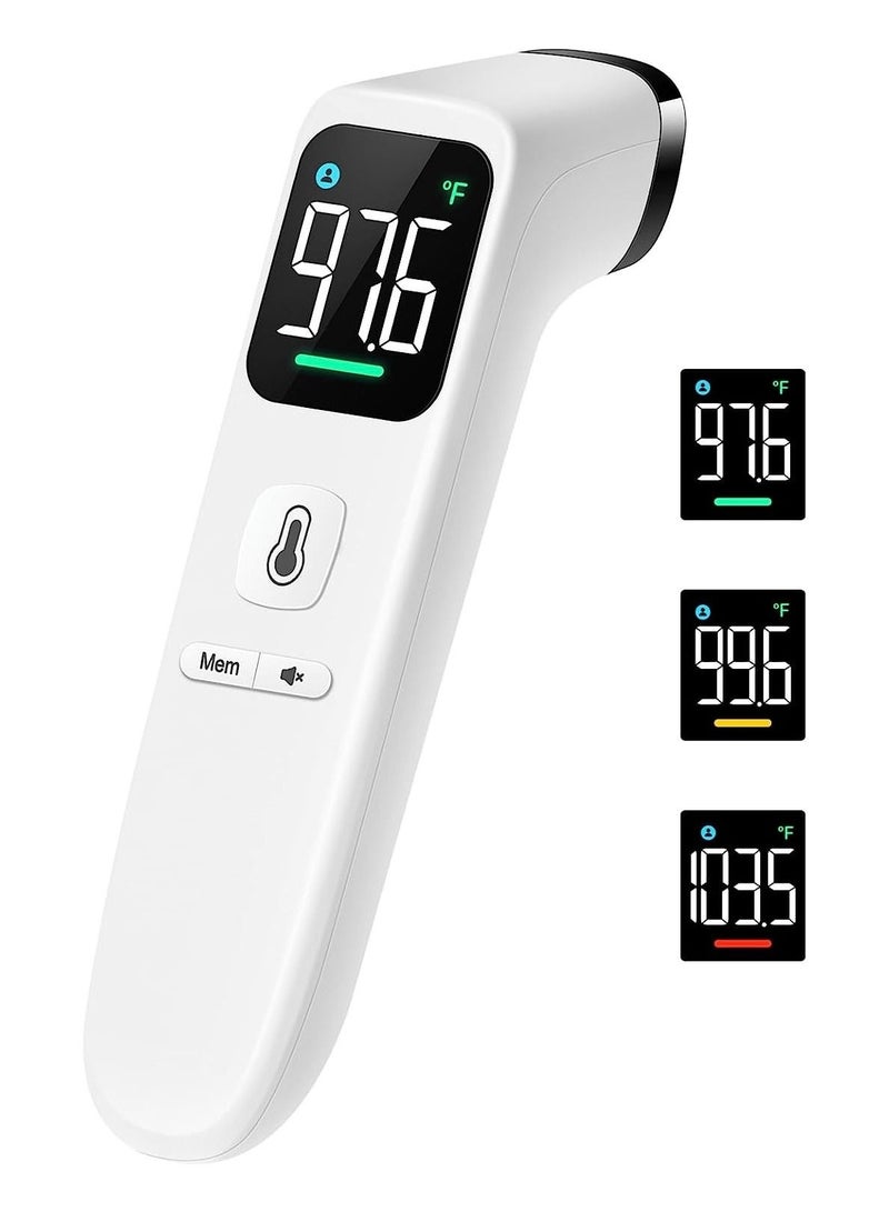 No-Touch Thermometer for Adults and Kids, Digital Forehead Thermometer with High Accuracy, Ultra Clear LED Screen, and Fever Alarm(White) - Image 1