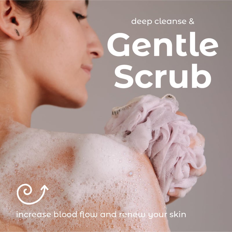 MainBasics لوفاة استحمام رئيسية من MainBasics - إسفنجة فاخرة لتقشير الجسم (مجموعة من 3، بلوسوم هوائي) - Image 5