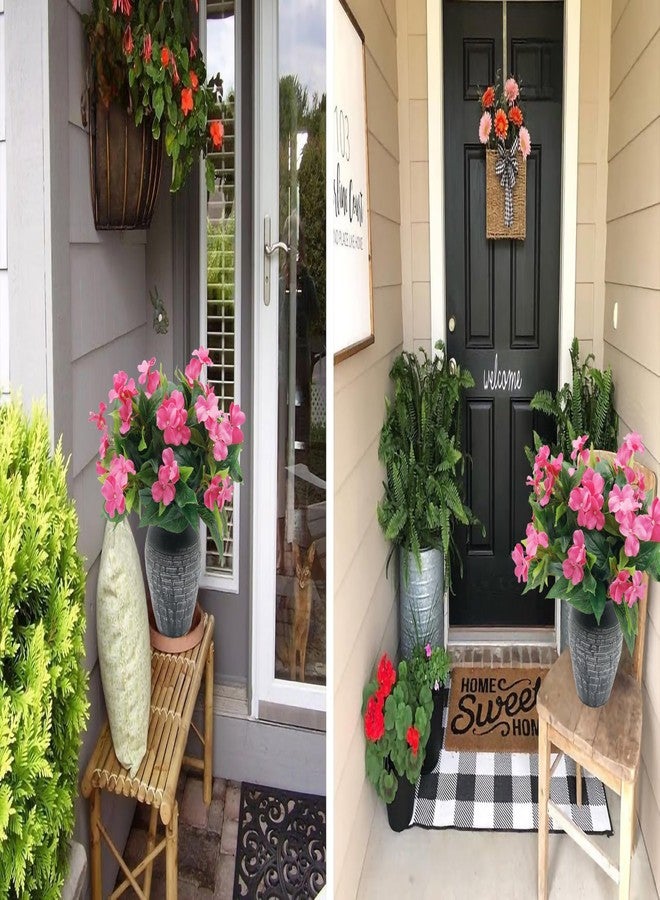 FERIAL Artificial Impatiens Bouquet Faux ​Impatiens Bushes Rosered ​for Outdoors Pot Hanging Basket Porch Patio Lawn Garden Wedding Decoration - Image 3