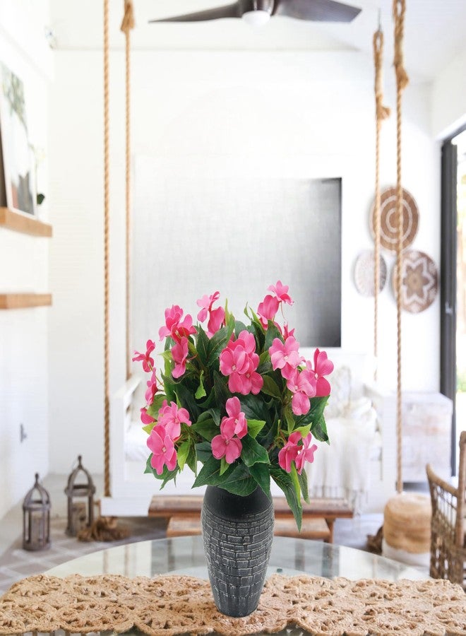 FERIAL Artificial Impatiens Bouquet Faux ​Impatiens Bushes Rosered ​for Outdoors Pot Hanging Basket Porch Patio Lawn Garden Wedding Decoration - Image 5