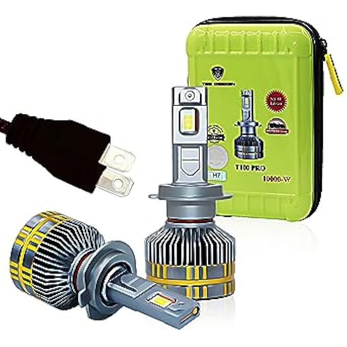 توبيز مجموعة مصابيح أمامية LED T100 Pro H7 الأصلية المختبرة، قطعتان، 200 وات، 20000 لومن، 100 واط، فائقة السطوع بدرجة حرارة لون 6500 كلفن، بيضاء