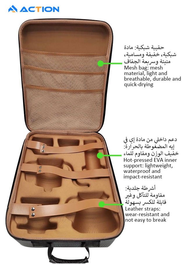 ACTION V60 Bag Coffee Set, Portable Travel Coffee Bag, Multi-Function Waterproof V60 Tool Bag for V60 Dripper, V60 Hand Gooseneck Kettle, and Accessories, Perfect for Camping, Traveling, Office(Only Bag)  - Image 5