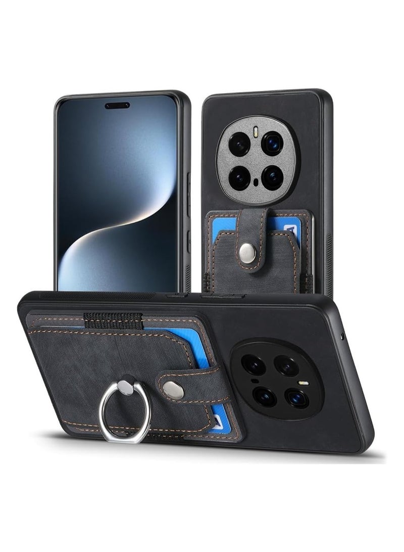 عام متوافق الشرف ماجيك 7 برو 5 جرام محفظة حافظة حامل بطاقة ضئيلة الجلود و إطار من البولي يوريثان جراب هاتف متعددة الوظائف مع حلقة دعم - Image 1