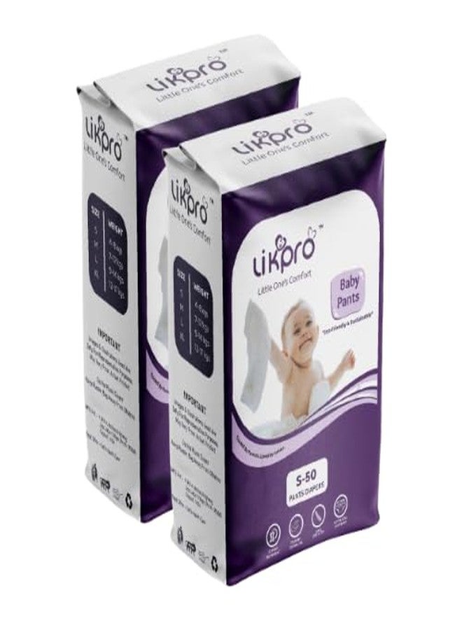 Likpro Premium Baby Diapers | Ultra Soft, Dry & Leak-Proof | Anti-Rash Cottony Layer, 12-Hour Absorption, Flexible Fit | Size S, M, L, XL (S, 100, count) - Image 1