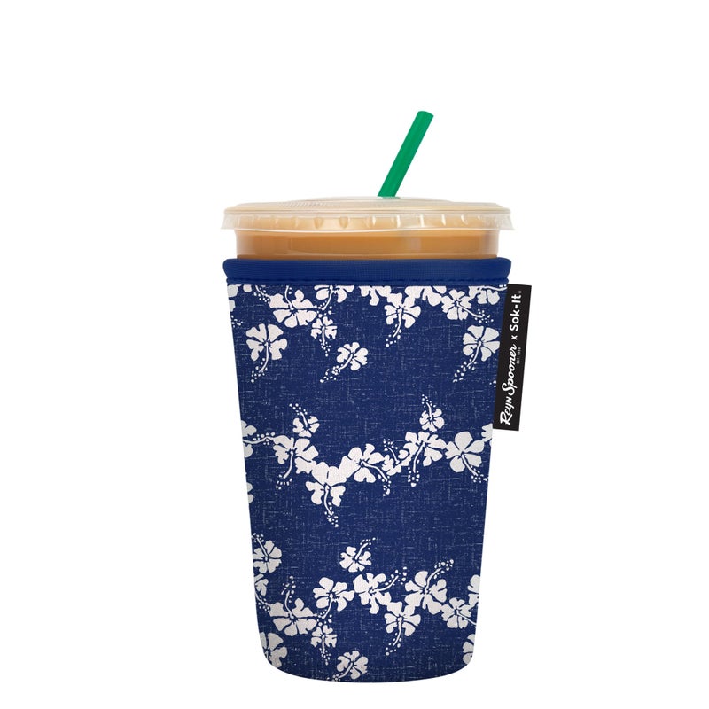 Sok It Java Sok Iced Coffee & Cold Soda Insulated Neoprene Cup Sleeve (Reyn Spooner 50th State Flower  Medium: 22-28oz) - Image 1