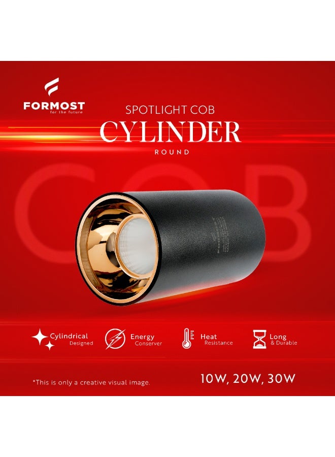 فورموست FORMOST 20W COB LED Cylinder Spotlight Round Surface Mount Ceiling Light – Modern Indoor Downlight – Energy Efficient, Heat Resistant & Durable Design - Image 3