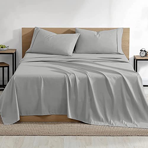 Filbert - Platinum Premium Collection Egyptian Cotton Bedsheet 400-TC Silver Grey Bedsheet with 1 - Pillow Covers - Single Bed - Image 1