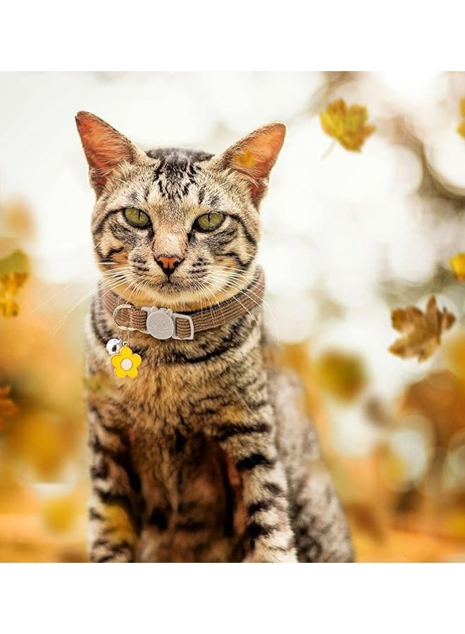 2 Pack Cat Collar with Bells, Corduroy Adjustable Kitten Collars with Breakaway Safety Buckle for Boy Girl Cats(Blue Brown) - Image 5