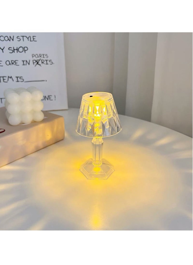 Generic - Bedroom small night light atmosphere diamond shape small table lamp warm light - Image 1