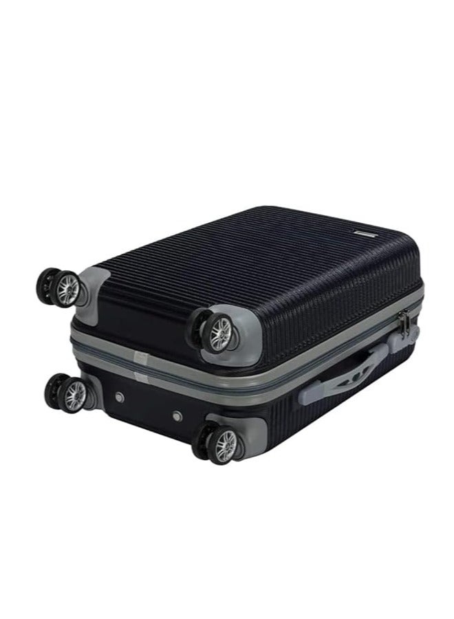 24" Black Spinner Luggage with TSA Lock; Expandable Double Zipper; Made of ABS - Image 3