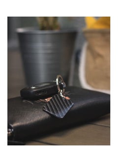 crbn Rectangle Shape Real Carbon Fiber Keychain Twill Weave  - Image 2