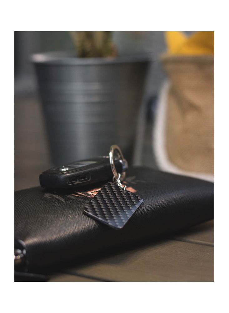 سي ار بي ان سلسلة مفاتيح من ألياف الكربون على شكل مستطيل - نسج قطني طويل - Image 2