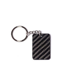 crbn Rectangle Shape Real Carbon Fiber Keychain Twill Weave  - Image 1