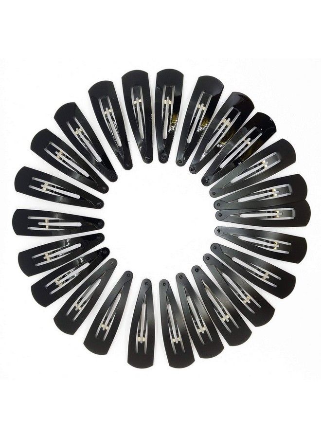 HP HIGH PROFILE مشابك شعر تيك تاك كبيرة جداً للنساء والفتيات (أسود لامع ومطفأ) عبوة من 24 قطعة من 2 - Image 1