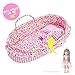 June Garden Cozy Dream Doll Bassinet Baby Doll Portable Carrier Fits for American Girl Dolls up to 14 Soft Pillow Safety Buckle Included - Image 3