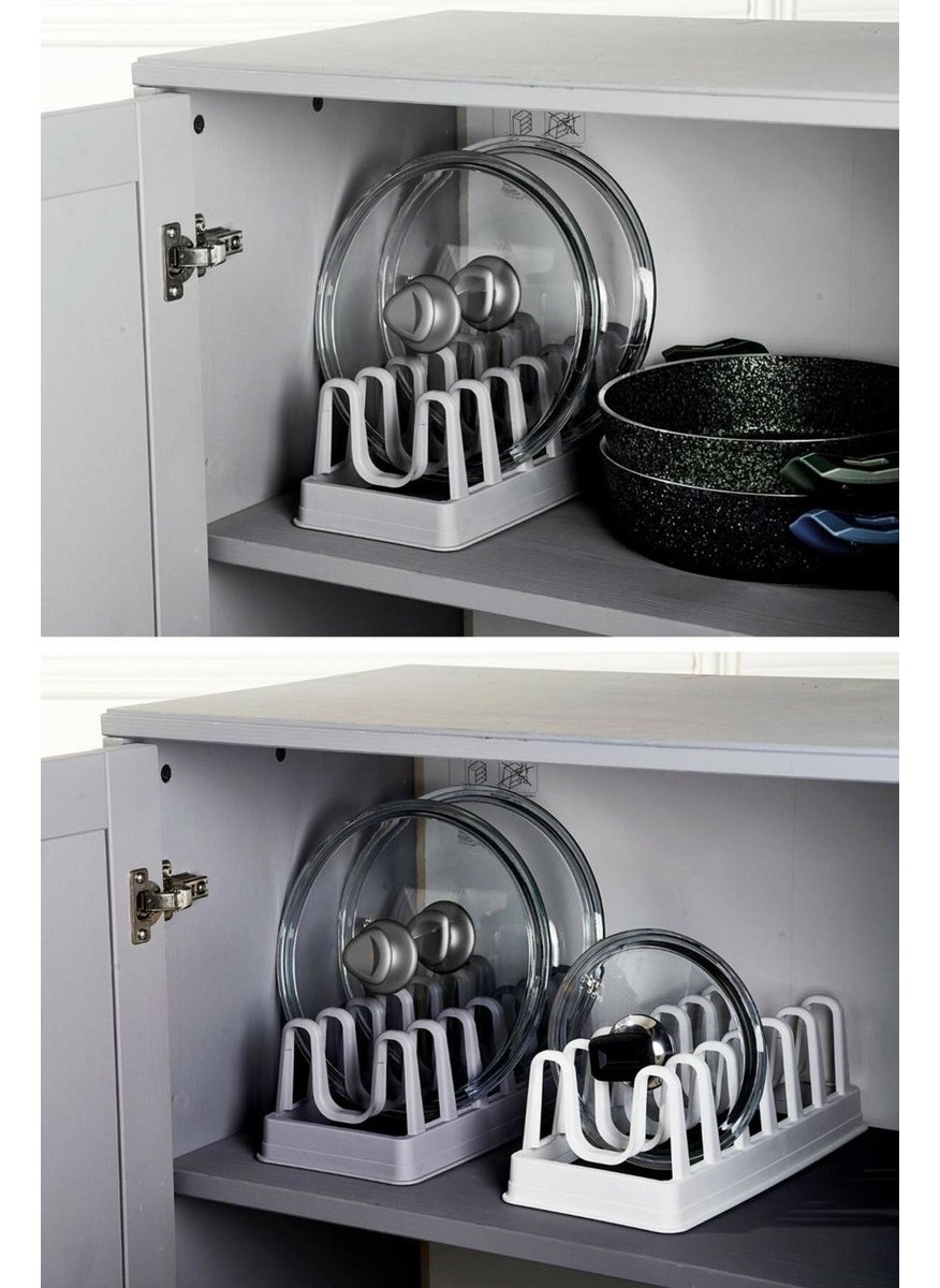 Evefix 6 Compartment Pot Lid Rack - Pot Lid Organizer  - Image 1