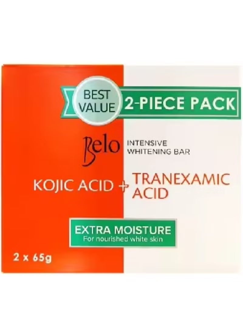 Belo Intensive Whitening Bar Kojic Acid Plus Tranexamic Acid Extra Moisture 2Piece Pack 2*65g - Image 1