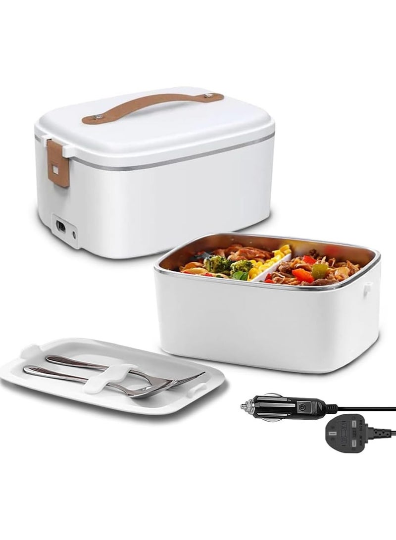Lunch Box,Electric Lunch Bento Box,Heated Lunch Box 1.8L 70W Electric Lunch Box 3 in 1 for Car Truck Office Work Heated Bowl with Insulated Lunch Bag and Stainless Steel Cutlery (12V)