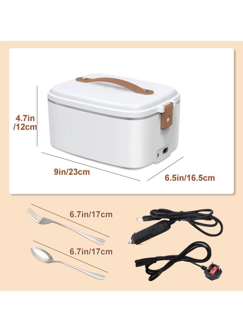 Lunch Box,Electric Lunch Bento Box,Heated Lunch Box 1.8L 70W Electric Lunch Box 3 in 1 for Car Truck Office Work Heated Bowl with Insulated Lunch Bag and Stainless Steel Cutlery (12V)