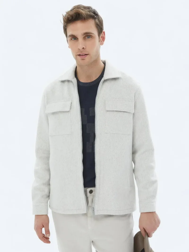 كيب قميص رمادي فاتح