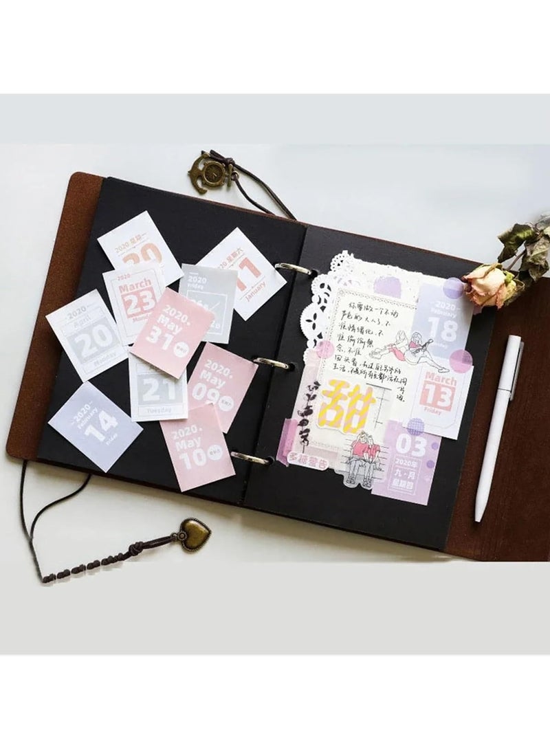 Yalla Pick DIY Photo Album Scrapbook,Album Retro Picture Album Self-adhesive Handmade Collect Book,PU Cover Loose-leaf Binder Photocards - Image 4