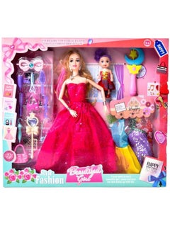 Rally Beautiful Flexible Doll With Fashionable Dresses & Cool Accessories For Girls Ideal Pretend Play Dolls Playset For Toddlers With Extra Dresses  - Image 1