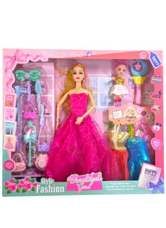 Rally Beautiful Flexible Doll With Fashionable Dresses & Cool Accessories For Girls Ideal Pretend Play Dolls Playset For Toddlers With Extra Dresses  - Image 2