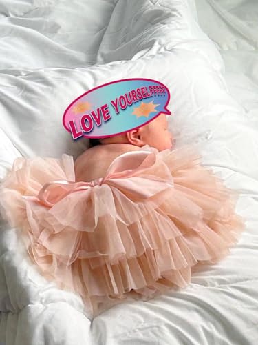 Tutu.kk Baby Girls Tutu Bloomers Diaper Cover Cotton Tulle Bloomers and Headband Set Peach 612 Months - Image 3