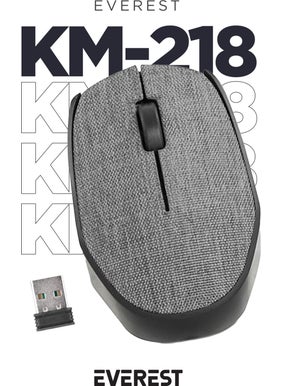 KM-218 USB Gray 2.4Ghz Fabric Surface Wireless Mouse
