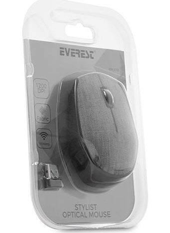 Everest KM-218 USB Gray 2.4Ghz Fabric Surface Wireless Mouse  - Image 5