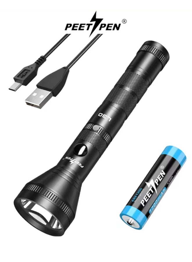Long Rechargeable Strong Light Flashlight Long-range Waterproof Outdoor Tactical Flashlight