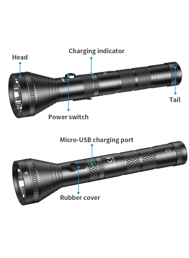 Long Rechargeable Strong Light Flashlight Long-range Waterproof Outdoor Tactical Flashlight