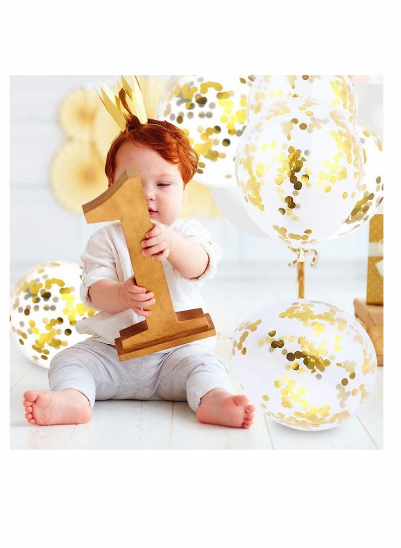 60 Pcs Gold Metallic Balloons Set, Gold Confetti Balloons, Gold White Balloons for Wedding Birthday Graduation Bridal Shower Baby Shower Party Decoration - Image 4