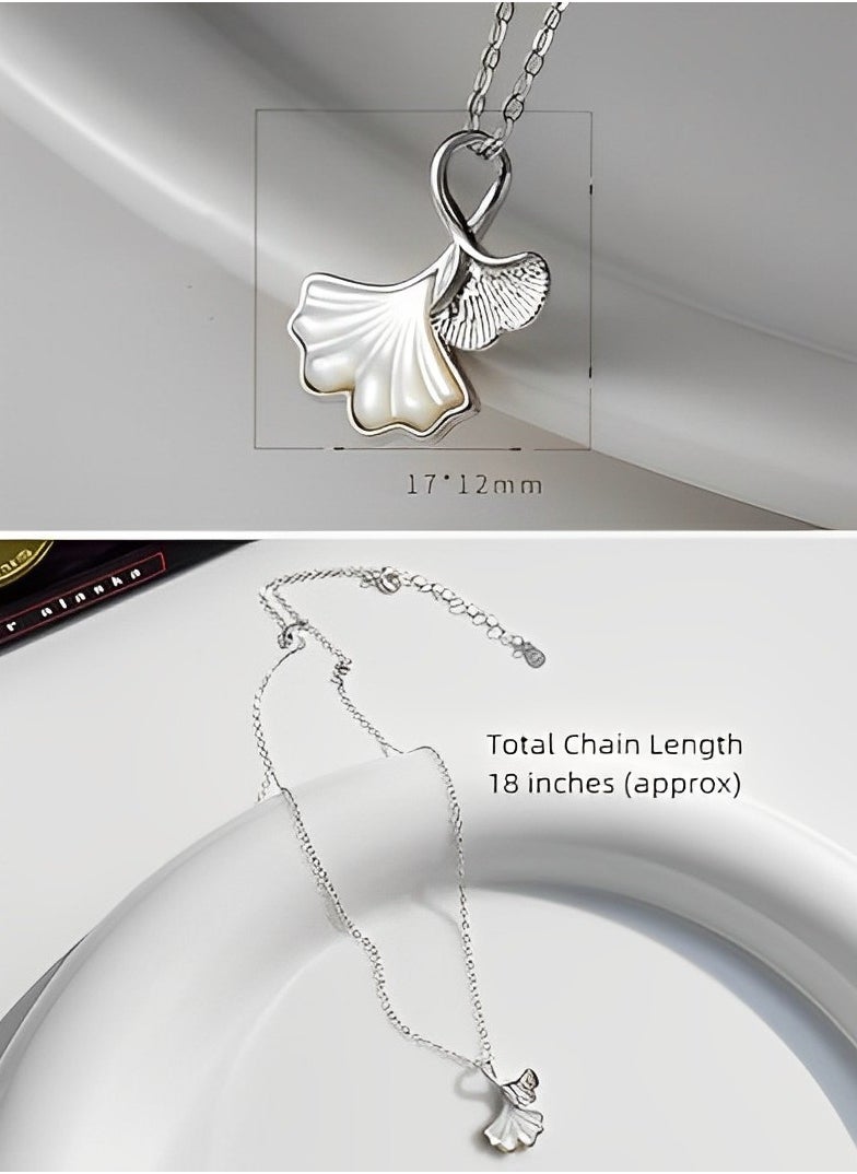 SYNSYB - Small Shell Pearl Stud Earrings Necklace Jewelry Set for Womens Girls Elegant with gift box - Image 1