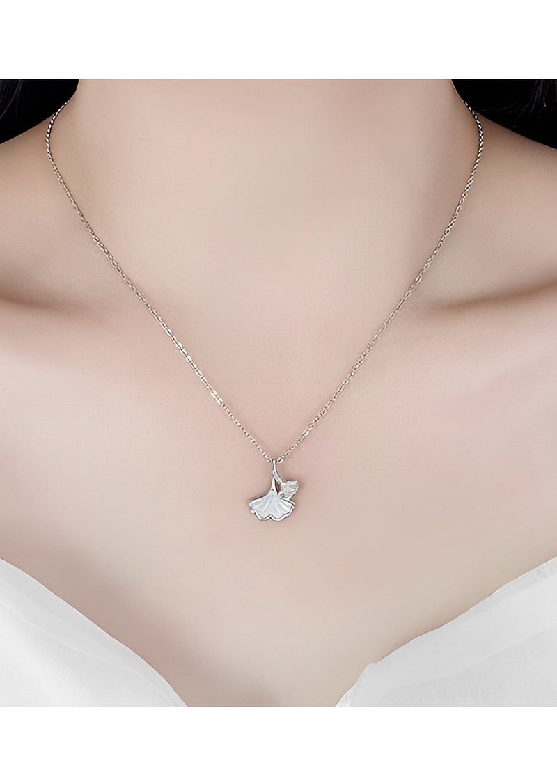SYNSYB - Small Shell Pearl Stud Earrings Necklace Jewelry Set for Womens Girls Elegant with gift box - Image 1