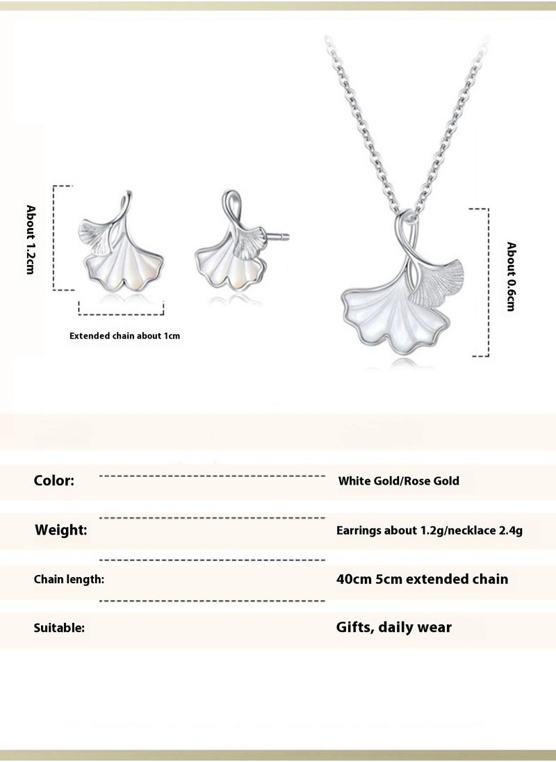 SYNSYB - Small Shell Pearl Stud Earrings Necklace Jewelry Set for Womens Girls Elegant with gift box - Image 1