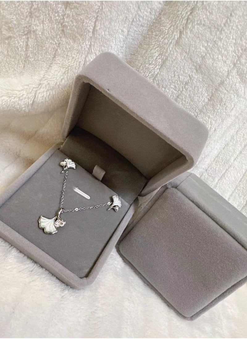 SYNSYB - Small Shell Pearl Stud Earrings Necklace Jewelry Set for Womens Girls Elegant with gift box - Image 1