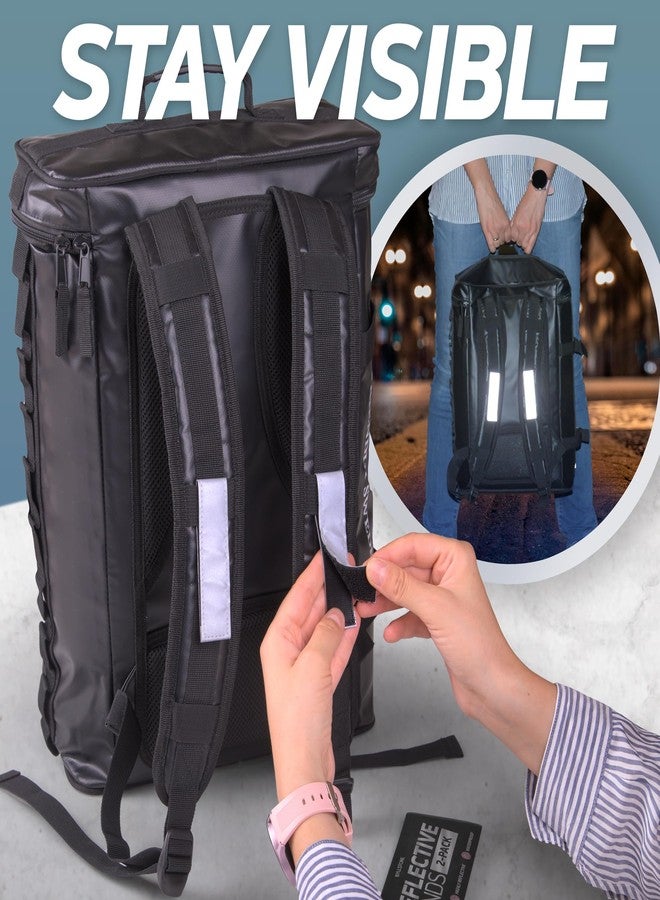 أشرطة عاكسة لحقائب الظهر من Byllstore | عاكسات 3M Scotchlite | إغلاق بخطاف وحلقة | 1 × 4 بوصة | عبوة من قطعتين (فضي) - Image 5