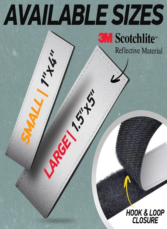 أشرطة عاكسة لحقائب الظهر من Byllstore | عاكسات 3M Scotchlite | إغلاق بخطاف وحلقة | 1 × 4 بوصة | عبوة من قطعتين (فضي) - Image 2