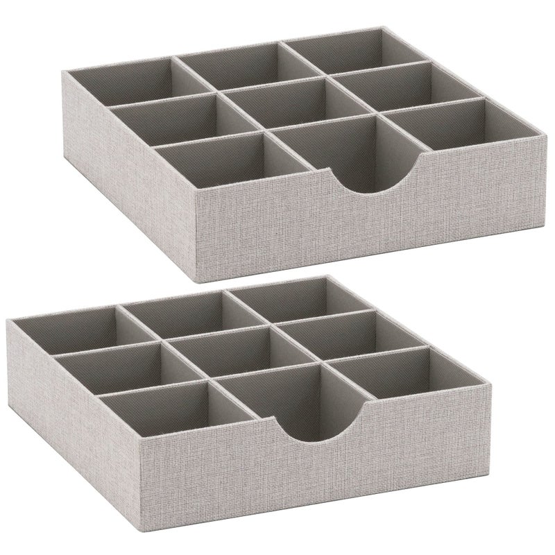 Household Essentials Drawer Organizer Tray 2 Pack, Gray - Image 1