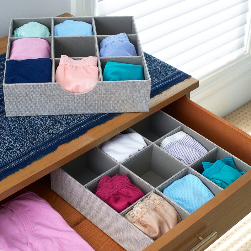 Household Essentials Drawer Organizer Tray 2 Pack, Gray - Image 2