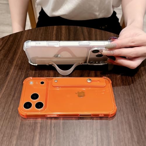 siduater Strap Case for 6.9" iPhone 17 Pro Max with Wristband Kickstand, Clear Soft TPU Protective Shockproof Bumper Rugged Cover, Adjustable Hand Grip Loop for iPhone 17 Pro Max 6.9 Inch, Neon Green - Image 2