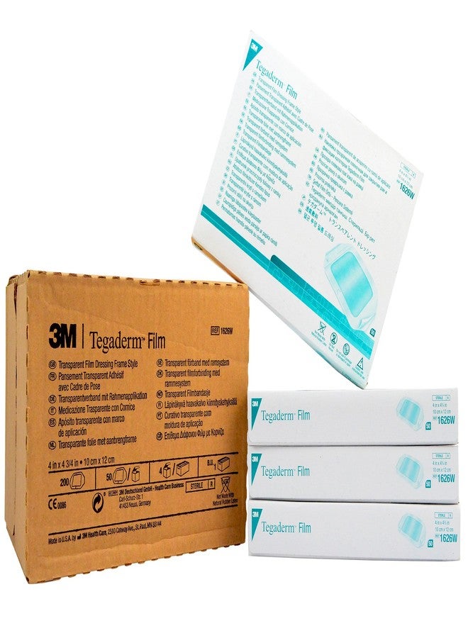 Tegaderm 1626w Transparent Film Dressing 4" x 4.75" - Case of 200