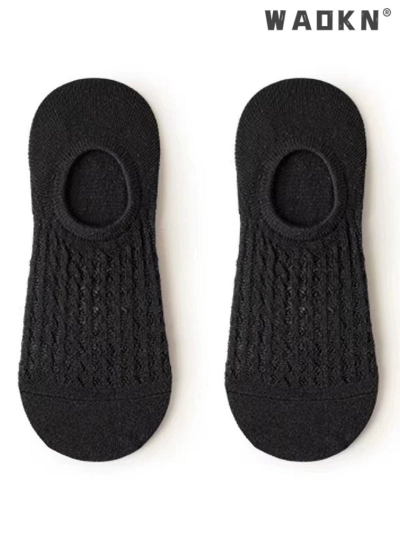 دبليو أيه أو كي أن 7 أزواج من الرجال تنفس صافي قمم الجوارب القطنية المضادة للانزلاق المشارب منخفضة تساعد الكاحل الطازجة للتنفس تشغيل الرياضة ، مكتب الصالة الرياضية والترفيه ارتداء مريحة لينة الجوارب - Image 4