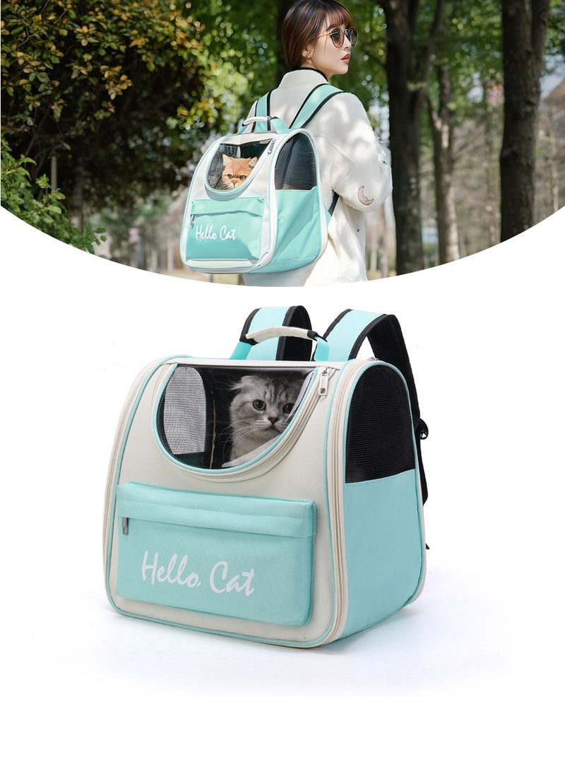 Foldable Pet Carrier Backpack - Designed for small to medium dogs and cats. Features ventilation mesh, top handle, safety tether, and hiking-friendly design. Ideal for travel, hiking, walking, and outdoor adventures. - Image 1