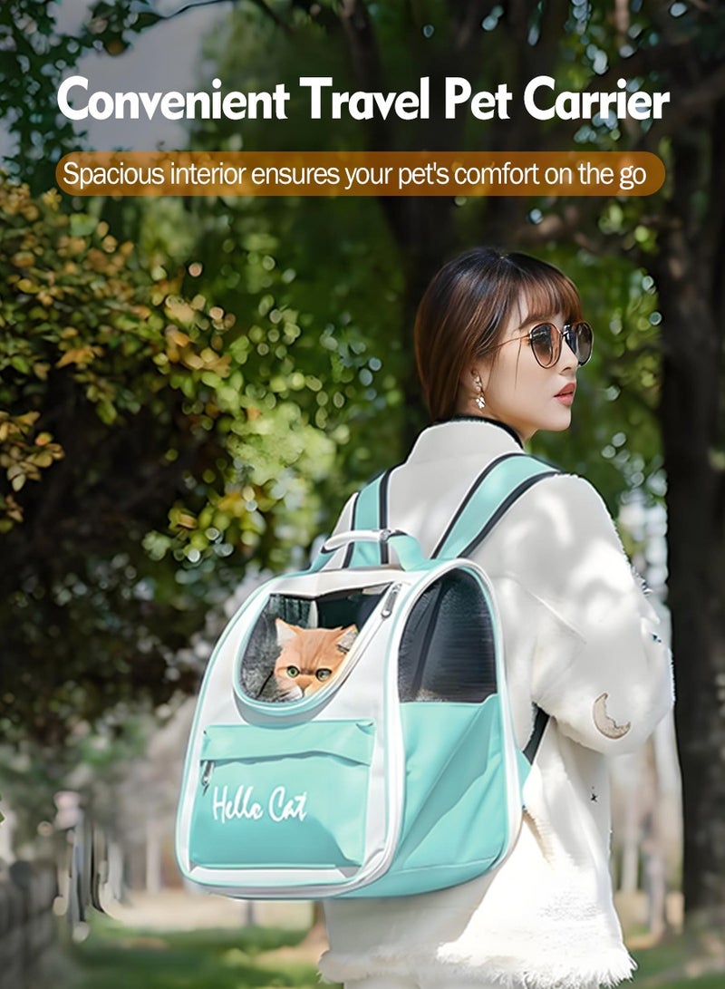 Foldable Pet Carrier Backpack - Designed for small to medium dogs and cats. Features ventilation mesh, top handle, safety tether, and hiking-friendly design. Ideal for travel, hiking, walking, and outdoor adventures. - Image 2