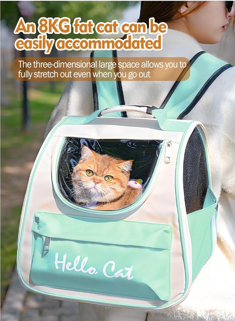 Foldable Pet Carrier Backpack - Designed for small to medium dogs and cats. Features ventilation mesh, top handle, safety tether, and hiking-friendly design. Ideal for travel, hiking, walking, and outdoor adventures. - Image 4