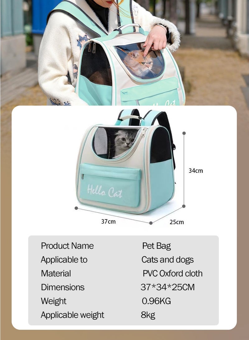 Foldable Pet Carrier Backpack - Designed for small to medium dogs and cats. Features ventilation mesh, top handle, safety tether, and hiking-friendly design. Ideal for travel, hiking, walking, and outdoor adventures. - Image 3