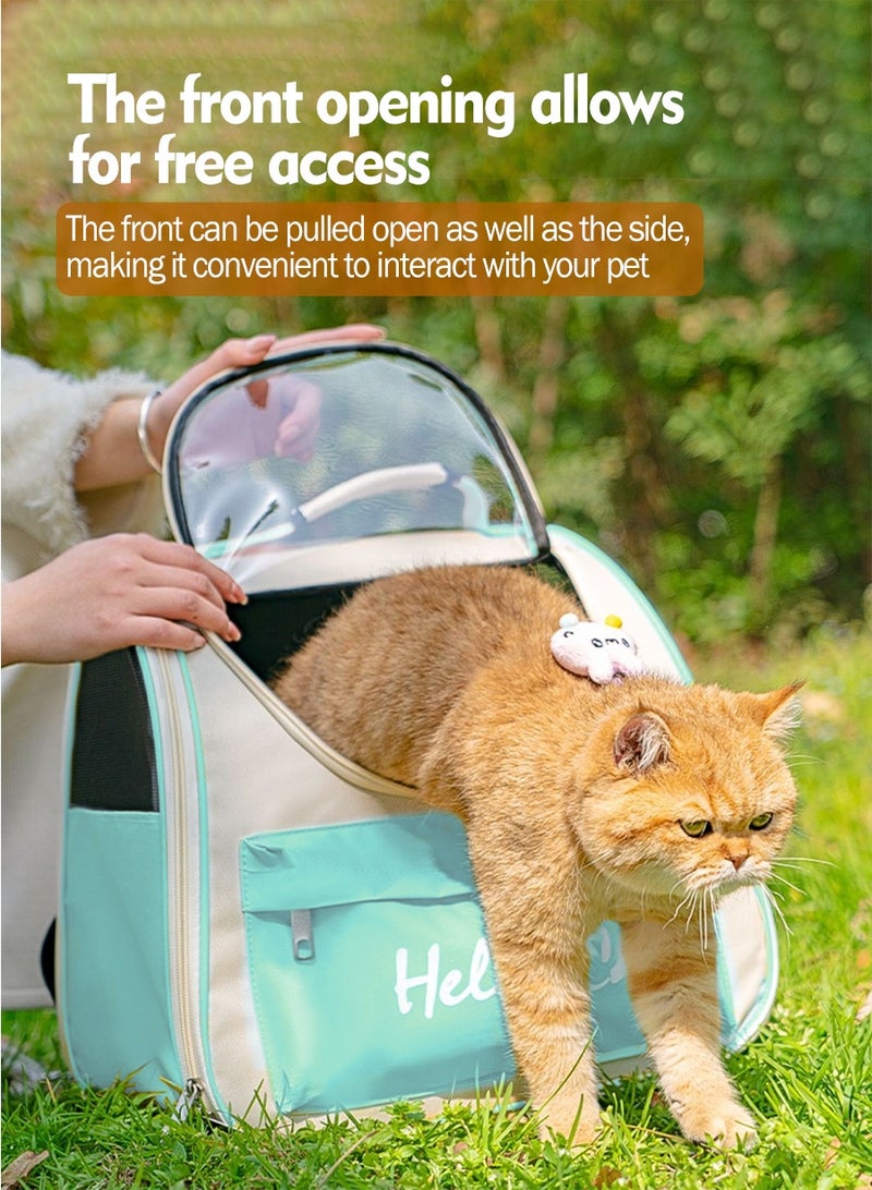 Foldable Pet Carrier Backpack - Designed for small to medium dogs and cats. Features ventilation mesh, top handle, safety tether, and hiking-friendly design. Ideal for travel, hiking, walking, and outdoor adventures. - Image 5