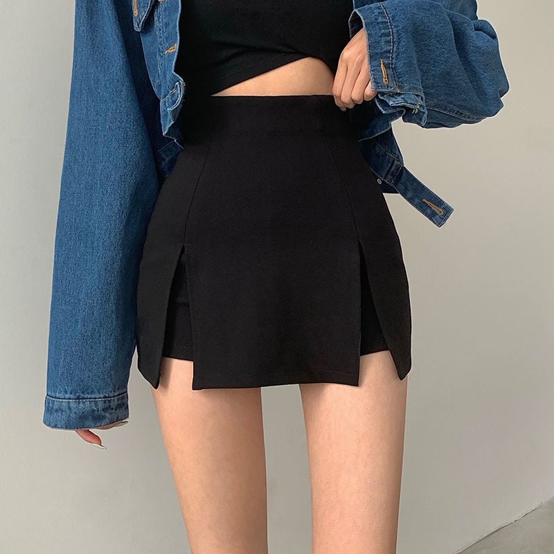 Skirt For Women 2025 Large Size Fat Slit Skirt High Waist Asymmetrical Pants Skirt Slimming Look Hip Skirt - Image 3